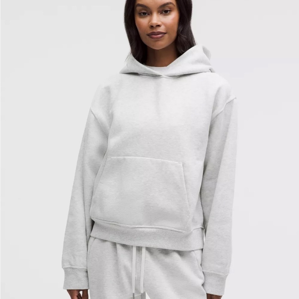 lululemon athletica Light Gray Relaxed Pullover Hoodie size XS Minimalist Comfy - Picture 1 of 10